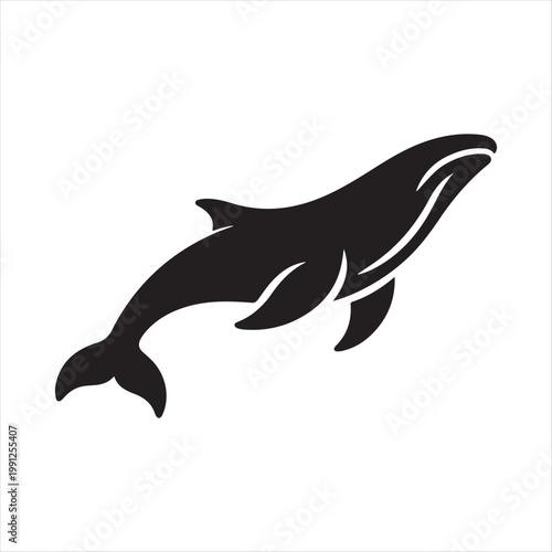 ocean animal vector silhouette outline logo design concept illustration idea