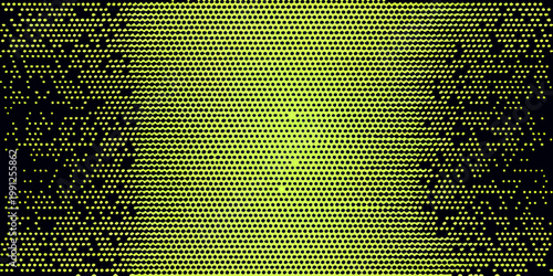 Optical illusion featuring a face composed of yellow dots on black