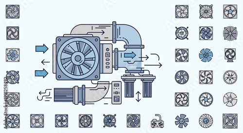 Industrial turbocharger mechanical engineering component.