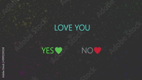 Glowing love you text with colorful light effect on a black background. Stylish cinematic design with perfect for love proposal videos, social media posts, Valentine’s Day content.