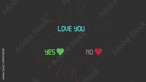 Glowing love you text with colorful light effect on a black background. Stylish cinematic design with perfect for love proposal videos, social media posts, Valentine’s Day content.