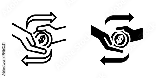 Cash payment icon, element icon for design branding, print, and digital media