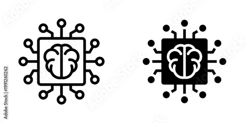 Machine learning icon, element icon for design branding, print, and digital media