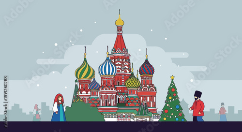 St. Basil's Cathedral Moscow Pixel Art Christmas Tree Festive Winter