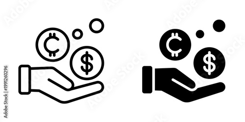 Digital money icon, element icon for design branding, print, and digital media