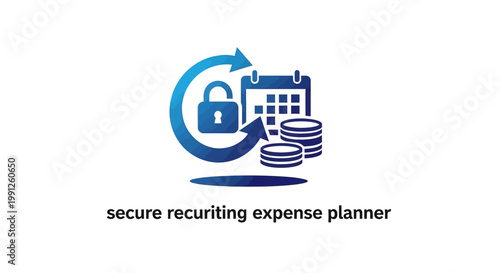 Financial Security - Secure Recurring Expense Planner Concept Illustration.