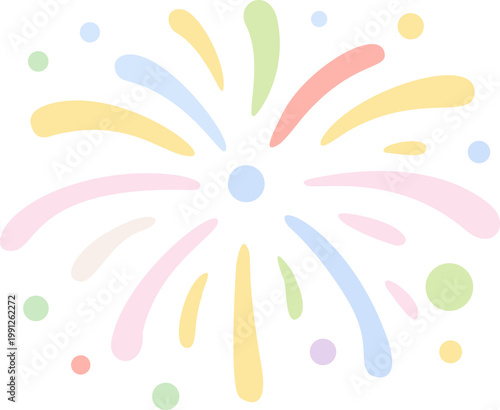 Pastel Fireworks Burst Illustration