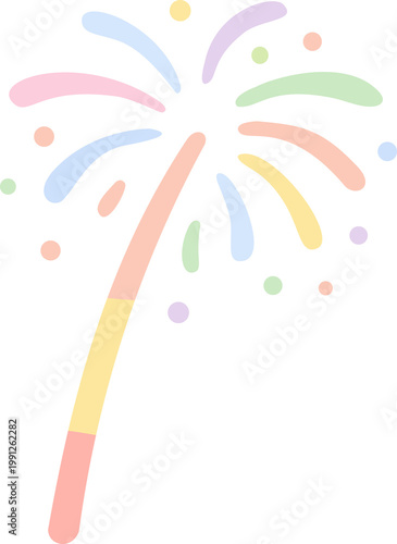 Pastel Fireworks Rocket Illustration