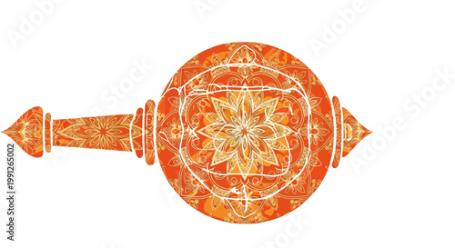 Ancient Indian Mace Weapon Gada Symbol of Strength.