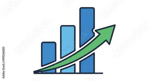Growing business graph with upward trending arrow illustration. Free Download Growing business graph with upward trending arrow illustration. - GFXLoad