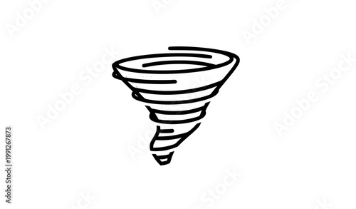 Cyclone tornado swirl logo flat vector icon isolated on white background