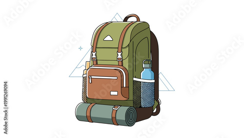 Green Hiking Backpack.