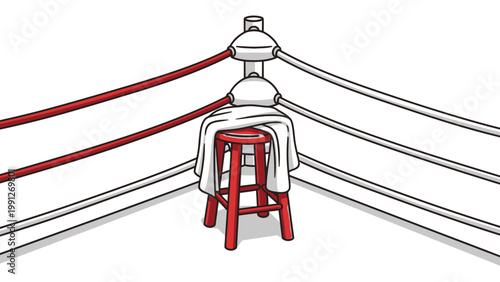 Red Stool Under Light.