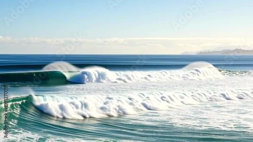 Ocean Waves Crashing on the Shore.