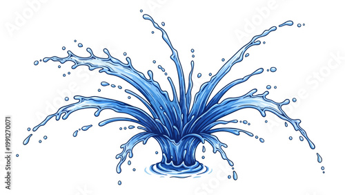 Water Splash Droplets Rising.