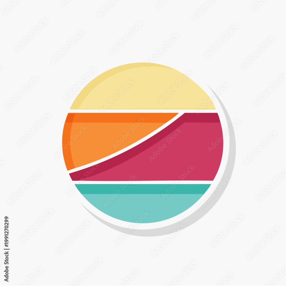 Fototapeta premium Abstract Circle with Stripes and Gradient Colors