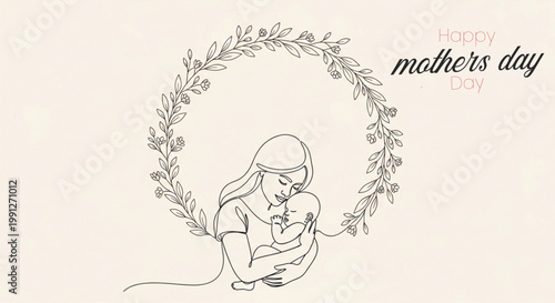 Mother's day illustration a tender moment of love and connection