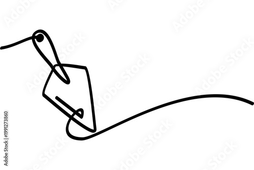 Illustration of a pastry spatula with a continuous line design. An interesting abstract line art design.
