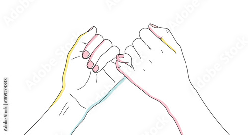 Two hands making a pinky promise gesture as a symbol of trust and agreement.