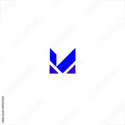 A sharp angular MV dual-letter monogram with mirrored diagonal geometry, designed for tech, finance, and corporate brands seeking a bold, minimal, scalable, and professional visual identity mark