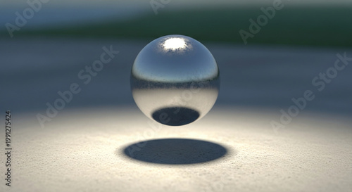 glass sphere on the surface of the waterglass sphere, water surface, transparent ball, reflection, refraction, crystal ball, liquid surface, ripple effect, floating sphere, clear glass, minimal backgr