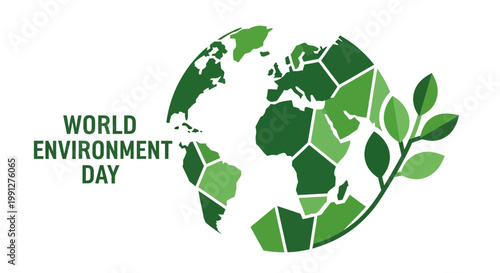 World Environment Day Global Earth Green Leaf Branch Illustration