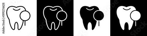 cosmetic dentistry black and white icon design concept	
