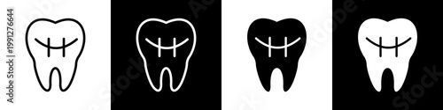 orthodontics black and white icon design concept	
