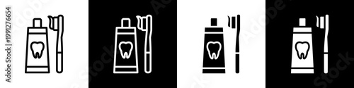 dental hygiene black and white icon design concept	
