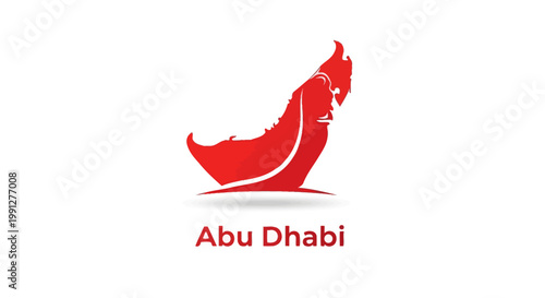 Abu Dhabi Emblem - A Striking Red and White Logo Design.