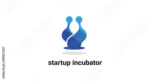 Abstract Blue Startup Incubator Logo on White Background.