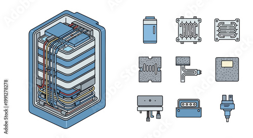 Detailed computer hardware components inside.