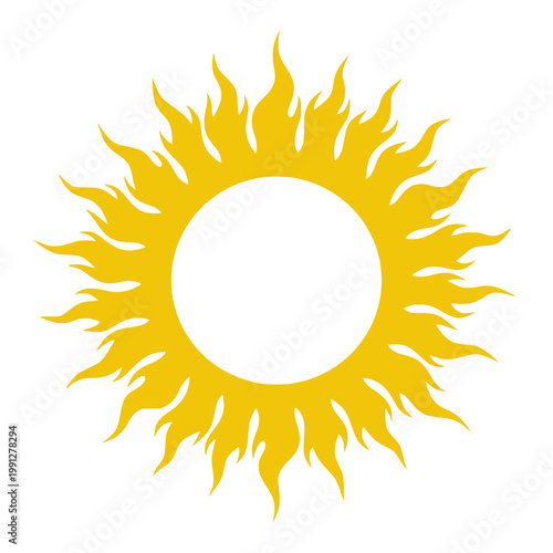 A vector illustration of the sun. Transparent PNG version.
