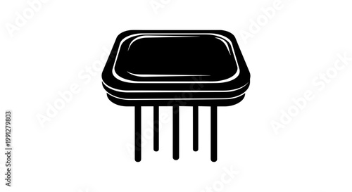 Black Electronic Microchip Component.