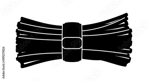 Black hair bow tie accessory.