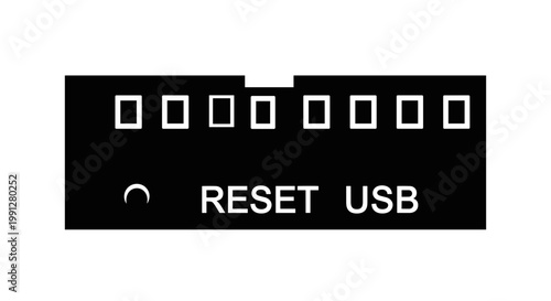 USB reset button interface.