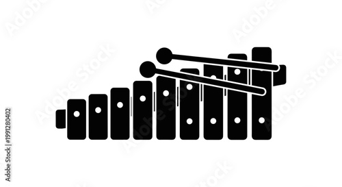 Xylophone musical instrument icon.