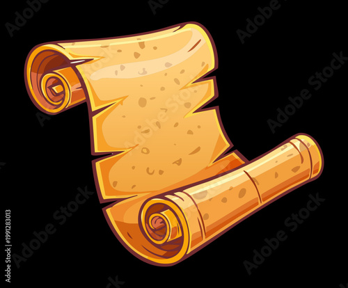 Canvas-taulu Rolled parchment scroll for secret message and messenger task in fantasy rolepla