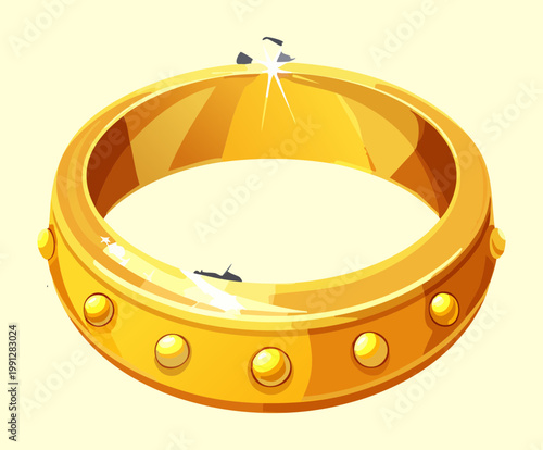 Canvas Print Polished gold band for noble character and elegant jewelry accessory in fantasy
