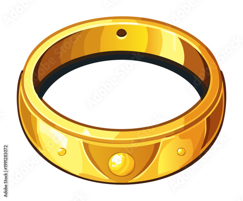 Photos Golden ring for royal treasury and high tier character equipment in fantasy role