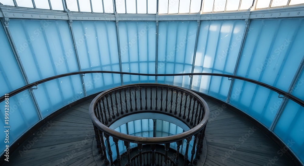 Fototapeta premium Spiral staircase interior architecture design with architectural details