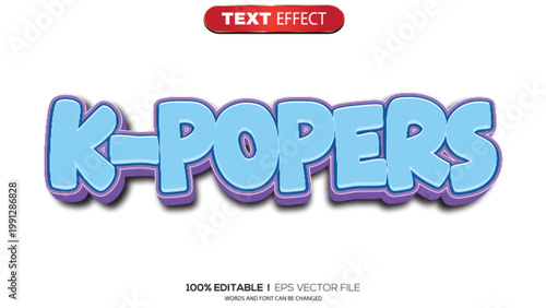 3D text effect k-popers theme