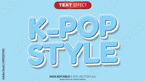 3D text effect k-pop style theme