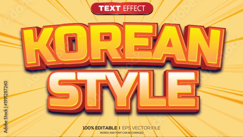 3D text effect korean style theme