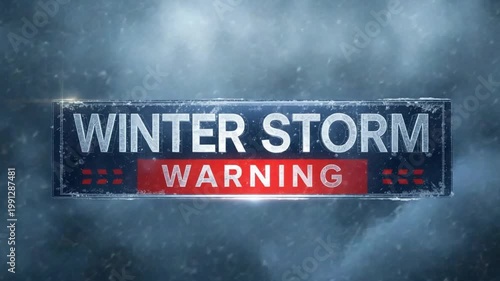 Winter Wind Advisory Warning Banner with Storm Graphics