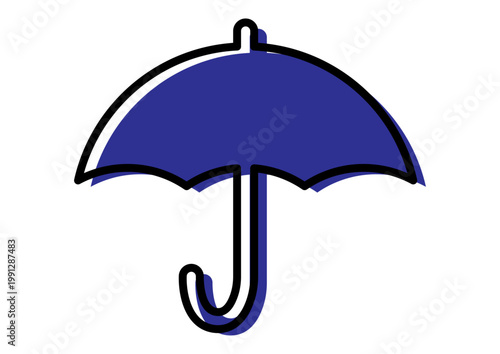 かわいい傘マーク　シンプルなアイコン　単体　天気　ベクターイラスト