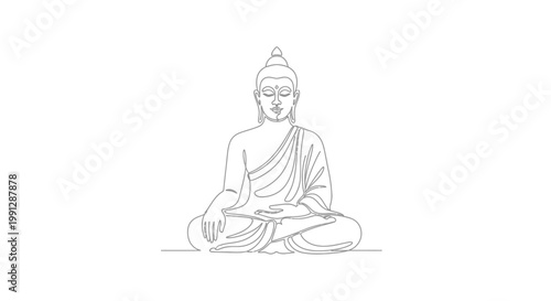 Buddha Statue Sitting in Meditation Posture.