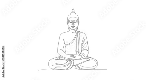 Buddha statue sitting in meditation posture.