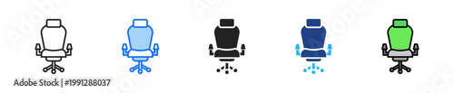 Leadership Chair Icon Set Multiple Style Collection