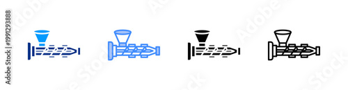 Extrusion Multiple Style Icon Set Vector 